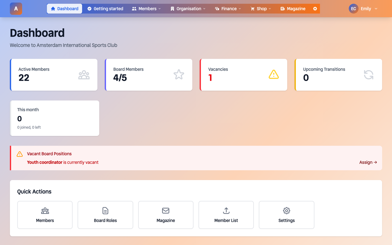 Ledenboek Dashboard