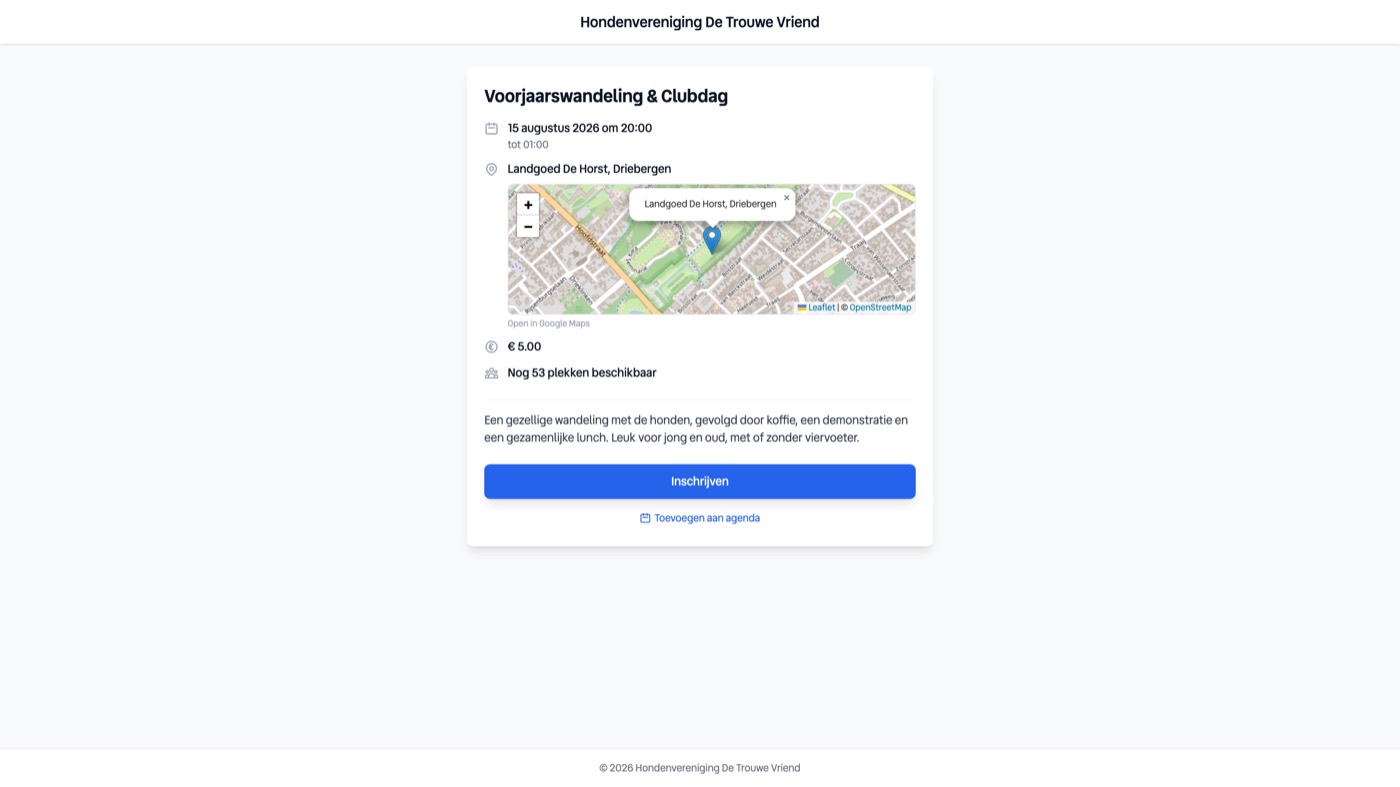 Een evenement met online inschrijving opzetten